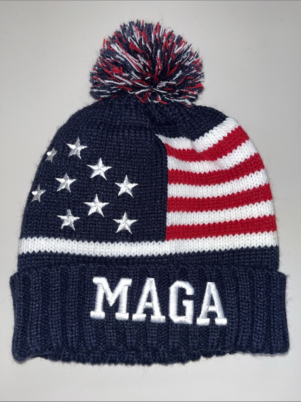 Best Western Hats Navy, Red & White Pom-Pom Beanie with Stars